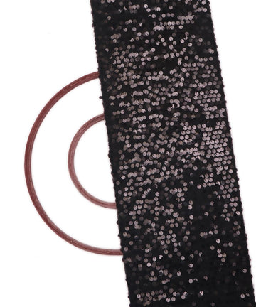 black sequin net embroidery fabric 1